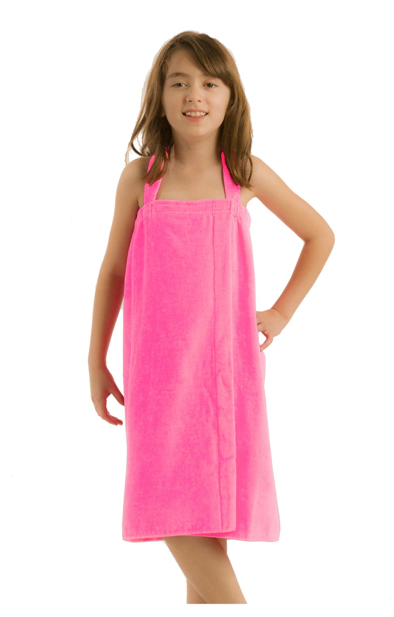 Personalized Terry Cotton Spa Wrap For Girls Solid Color Spa Wrap Towels image 1