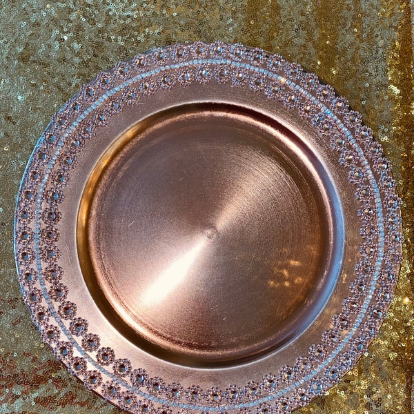 Rose Gold Charger Plates Etsy