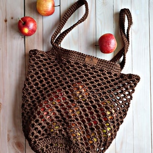 Crochet Market Bag: Large Polyester Rope Beach Tote