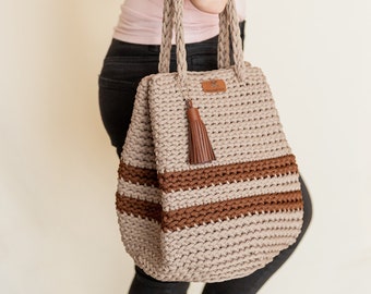 Crochet Handbag "Dew Drop" / Exclusive Handbag / Shopping Bag / Beach Bag / Large Bag / Crochet Market Bag / Crochet Shoulder Bag /  Top Bag