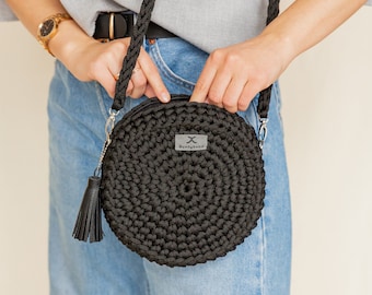 Crochet Shoulder Bag "Cutie Circle" / Crochet Round Bag / Crossbody Purse / Evening Bag / Boho Style Bag / Knitted Small Purse