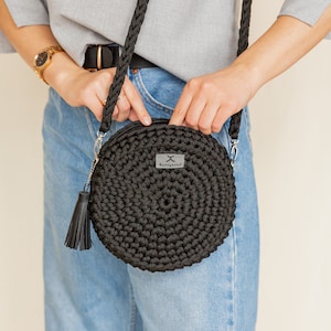 Sac à bandoulière au crochet « Cutie Circle » / Sac rond au crochet / Sac à main à bandoulière / Sac de soirée / Sac style bohème / Petit sac à main en tricot
