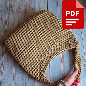 PDF Häkelanleitung: Umhängetasche ""Gänseblümchen"" / DIY Projekt / Schultertasche / Tragetasche häkeln."