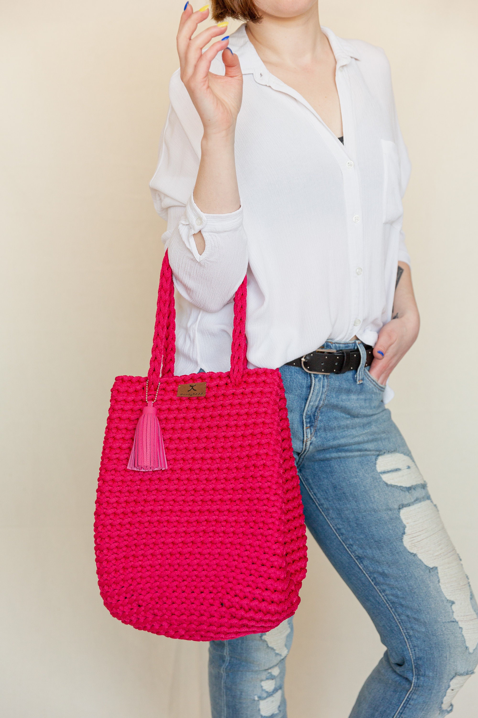 Crochet Handbag dew Drop / Shopping Bag / Beach - Etsy