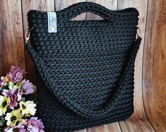 Crochet Shoulder Bag "My Dreams" / Exclusive Handmade Purse / Crochet Handbag / Knitted Bag / Crochet Purse / BEST Gift for BFF / Black Bag