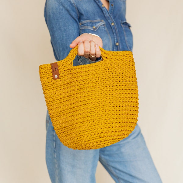 Crochet Tote Bag "Oslo M" / Medium Size Handbag / Scandinavian Style Tote Bag / Crochet Handbag / Crochet Market Bag / Shopping & Beach Bag
