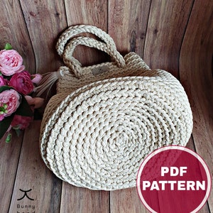 Large SIZE. PDF Crochet Pattern,Tutorial with a few Video links: Handbag Dew Drop / DIY Project / Crochet Tote Bag / Make Your Own Bag image 5