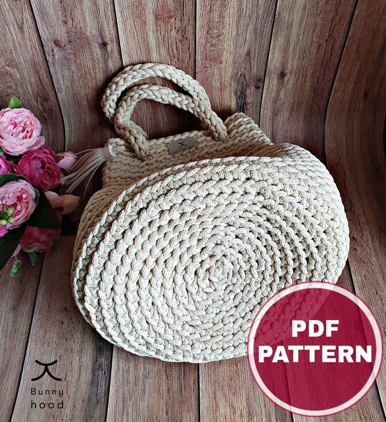 Large SIZE. PDF Crochet Pattern,Tutorial with a few Video links: Handbag Dew Drop / DIY Project / Crochet Tote Bag / Make Your Own Bag image 5