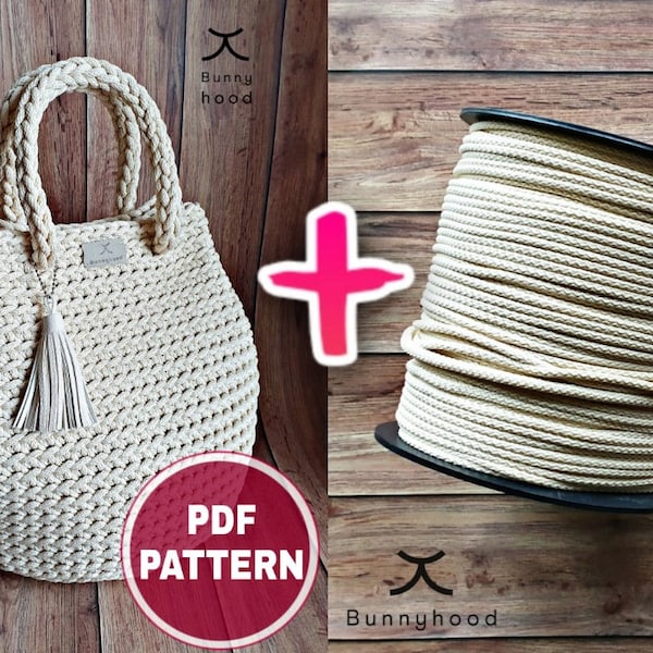 KIT crochet : patron PDF (avec liens vidéo) Sac à main « Rosée grande taille » + laine / Kit de sac au crochet / Kit de bricolage au crochet / Kit pour débutants