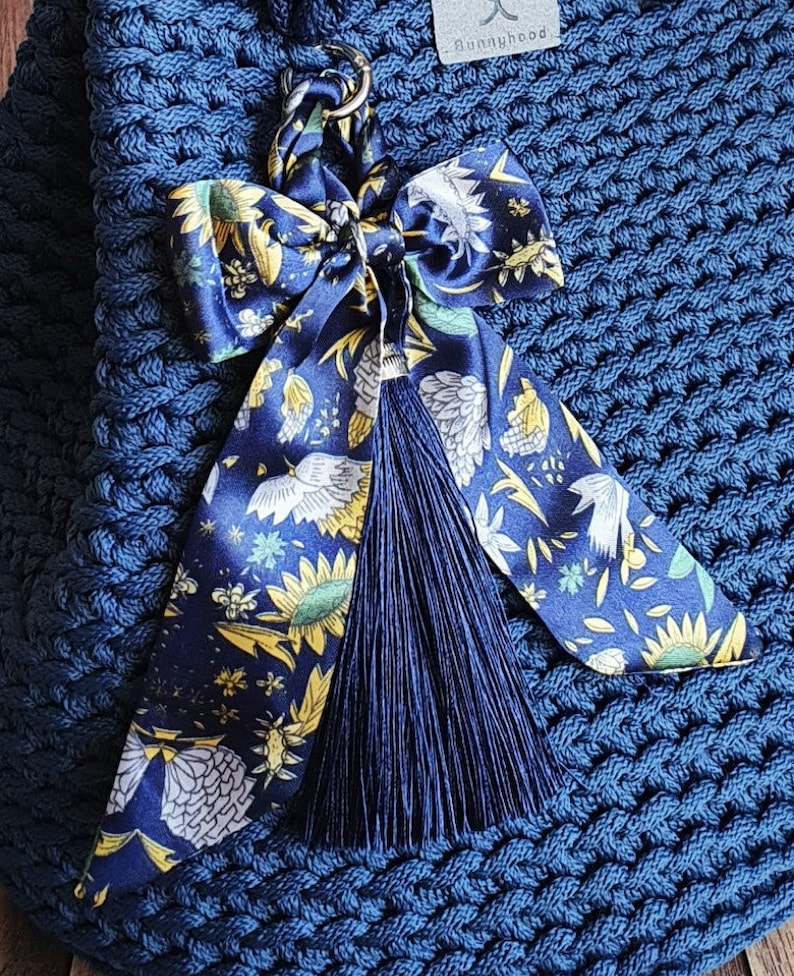 Silk tassel with a bow for DIY projects / Bag accessories / | Etsy