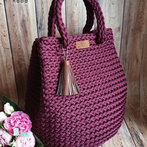 Gehäkelte Handtasche ""Tautropfen"" / Einkaufstasche / Strandtasche / große Tasche / Gehäkelte Markttasche / Gehäkelte Schultertasche."