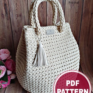 Medium SIZE. PDF Crochet Pattern, Tutorial (Full Video Link) : Handbag "Dew Drop" / DIY Project / Crochet Tote Bag / Make Your Own Handbag