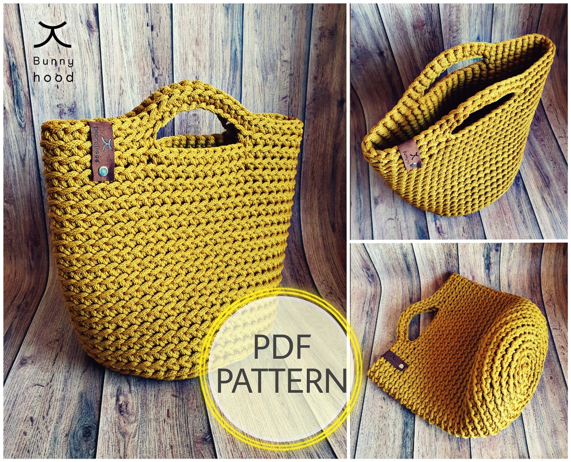 PDF Crochet Pattern Tutorial full Video Link Tote Bag Etsy Canada