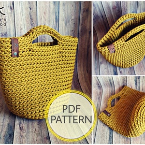 Patron PDF au crochet, tutoriel (Lien vidéo complet) : Tote bag "OSLO M" / Taille moyenne / Projet DIY / Crochet Tote Bag / Fabriquez votre propre sac à main