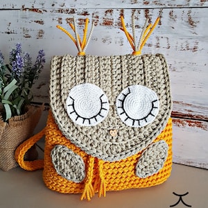 Crochet backpack for kids &quot;Sleepy Owl&quot;