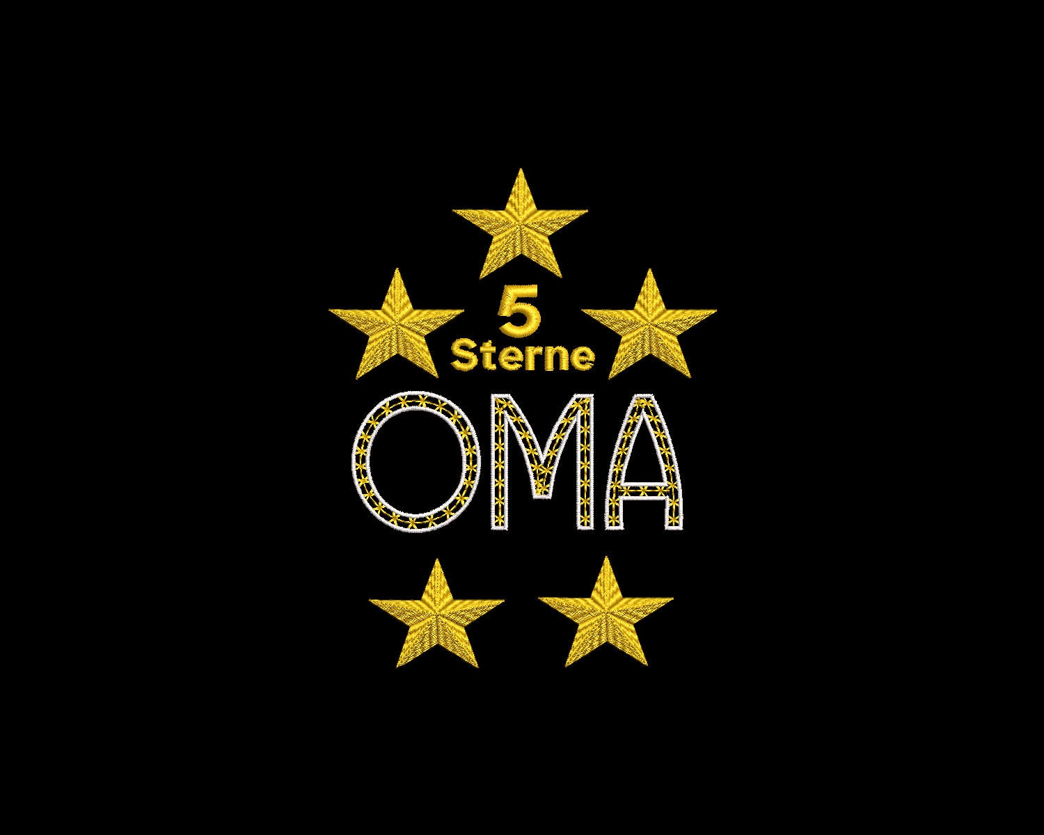 Embroidery File 5 Stars Grandma - Etsy, image size:1500x1200