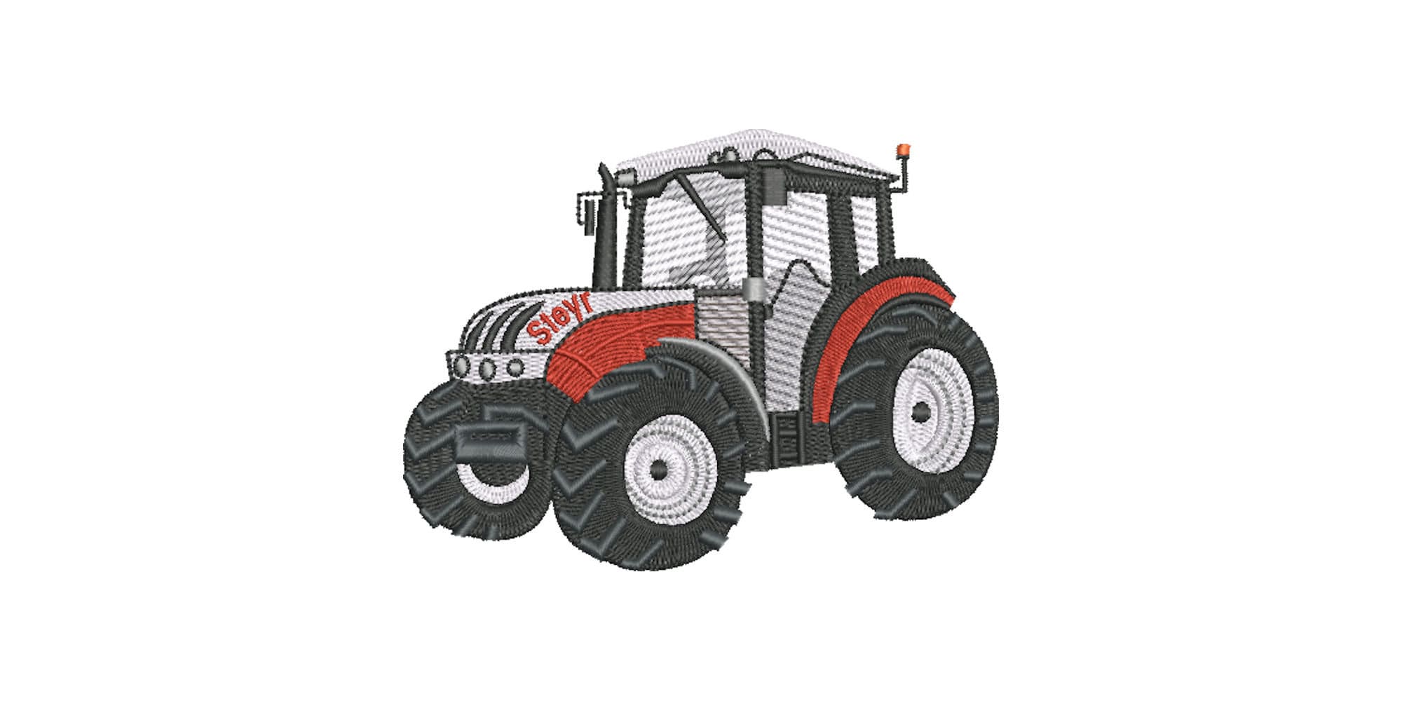 Dossier de broderie Tracteur Steyr 4 Gr. 10x10, 13x10, 13x18 et 16