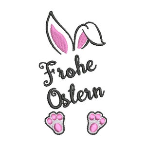 Embroidery File Bunny Happy Easter Split Design 10x10 Frame Clipart Cartoon Machine Embroidery Split Design 10x10 Frame