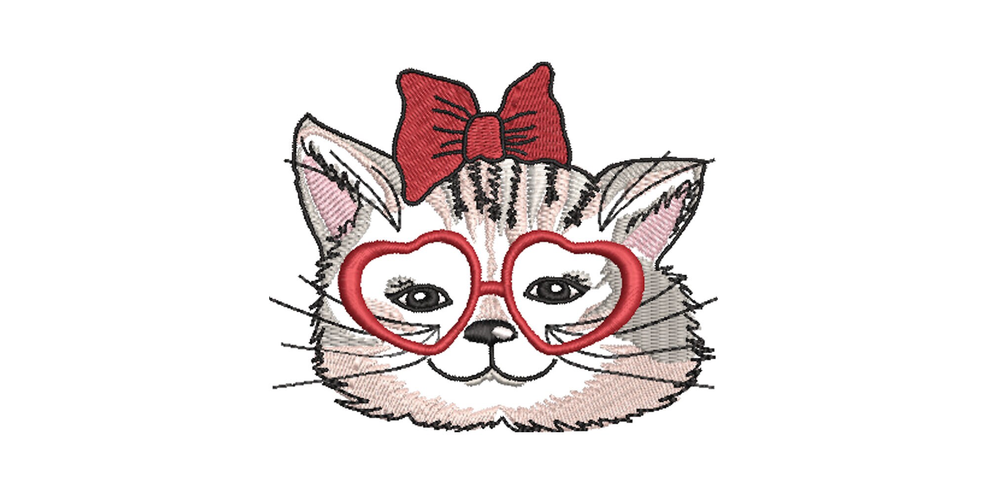 Embroidery file cute cat with bow 2 sizes 10x10 13x18 machine  etsy