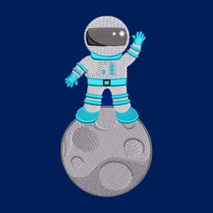 Embroidery File Astronaut on Planet 10x10 13x18 Frame All Universe Space Cosmonaut Space Firmament Galaxy Spacecraft Spaceman