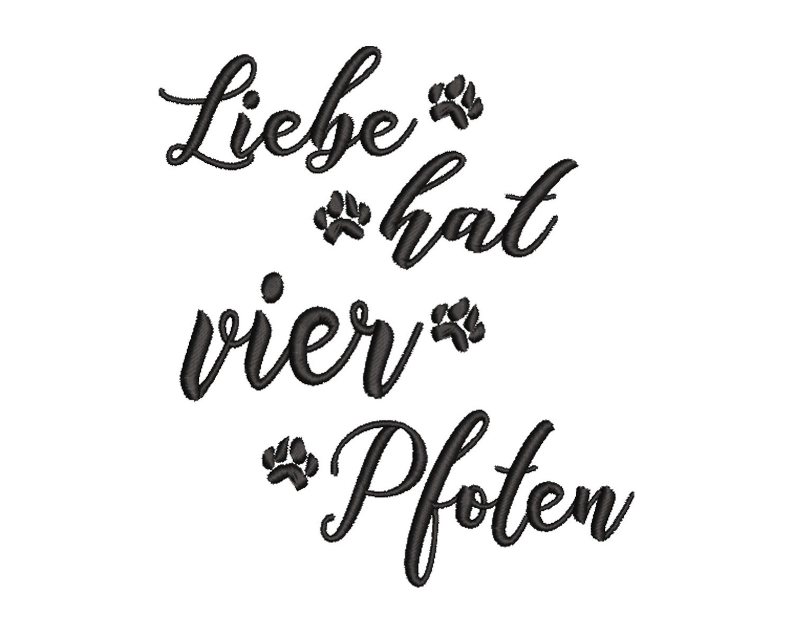 Stickdatei Liebe hat 4 Pfoten Maschinenstickerei Text Spruch Etsy.de