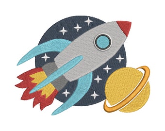 Embroidery file space rocket 10x10 13x18 and 20 x 20 cm frame All Universe Space Cosmos Firmament Galaxy