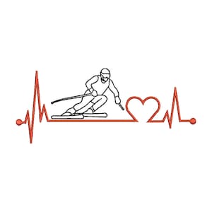 Sweatshirt Drôle Heartbeat Ski De Fond - Cadeau Rétro Pour Passionnés De Ski XC
