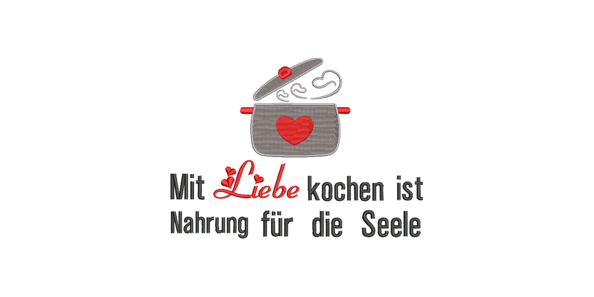 Stickdatei Mit Liebe kochen 10x10 13x18 cm Rahmen Spruch Etsy