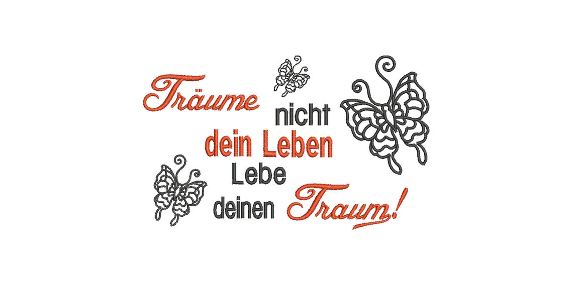 Stickdatei Träume nicht dein Leben lebe deinen Traum 13x18 Etsy.de