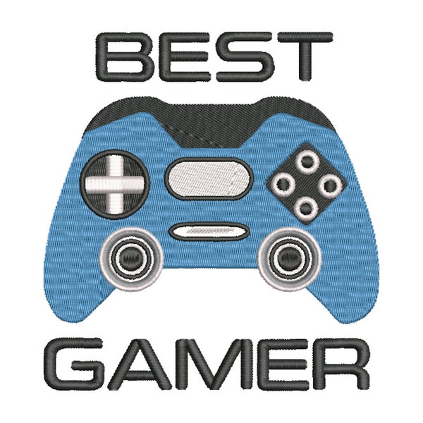 Fichier de broderie Best Gamer 10x10 13x18, 16x26 et 20x30 cm cadre Gameboy Gamepad Playstation Controller
