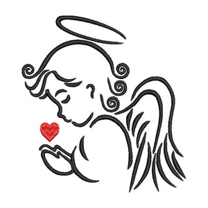 Embroidery file angel stylized 2 sizes 10x10 13x18 frame machine embroidery
