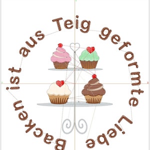 Stickdatei Backen ist aus Teig geformte Liebe Spruch 13x18 Etsy.de