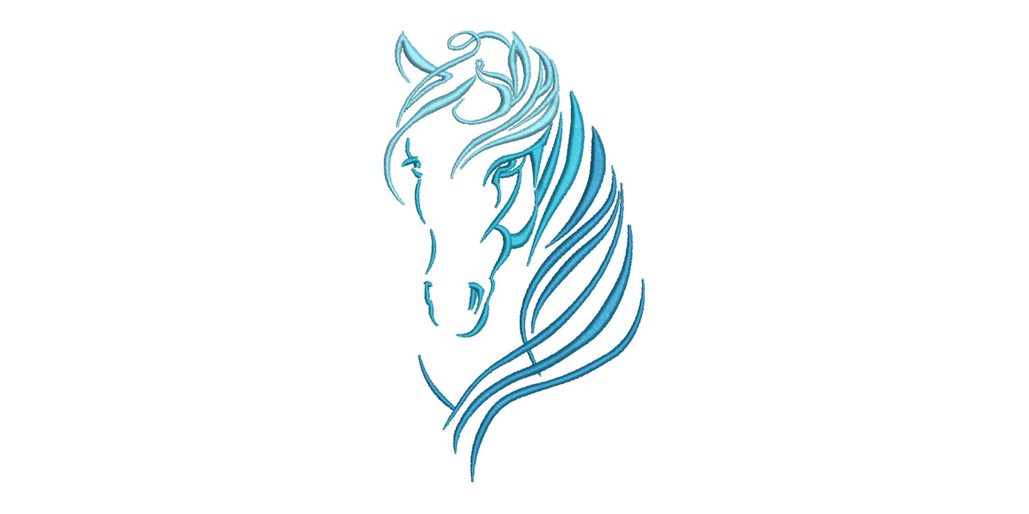 Embroidery File Horse Head Swirl 5 Sizes Machine Embroidery Etsy