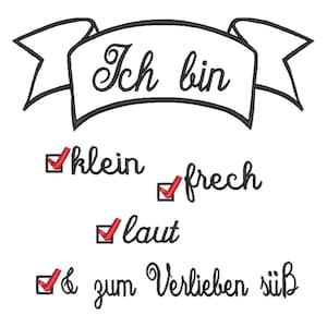 Stickdatei Zuckersüß in 3 Größen Baby Schreit Clipart Cartoon Maschinenstickerei Stickmuster