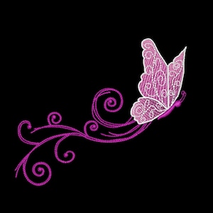 Embroidery File Butterfly 13x18 Frame Abstract Spiral Butterfly Swirly T-Shirt Pattern