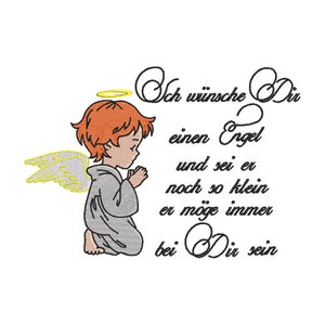 Embroidery File Angel Baptism Saying 3 Sizes 13x18 and 16x26 and 20x26 Frame Baptism Birth Baby Machine Embroidery