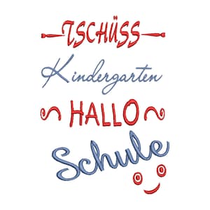 Embroidery file Goodbye Kindergarten Back to School 3 sizes