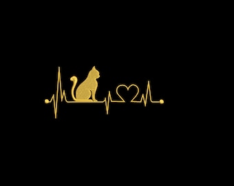 Embroidery file heartbeat cat machine embroidery animals claws paw 13x18 frame