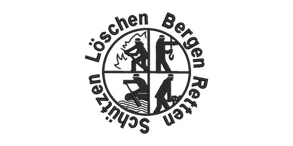 Stickdatei Feuerwehr Symbol 4 Größen 9x9, 10x10 13x18 20x20 Logo Zeichen  Signet Emblem Maschinenstickerei Bergen Schützen retten löschen - .de