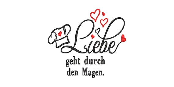 Stickdatei Liebe geht durch den Magen 10x10 und 13x18 Rahmen Etsy