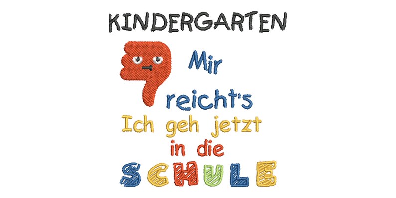 Embroidery file Kindergarten Mir it is enough school beginning 10x10 frame school school child student first-graders
