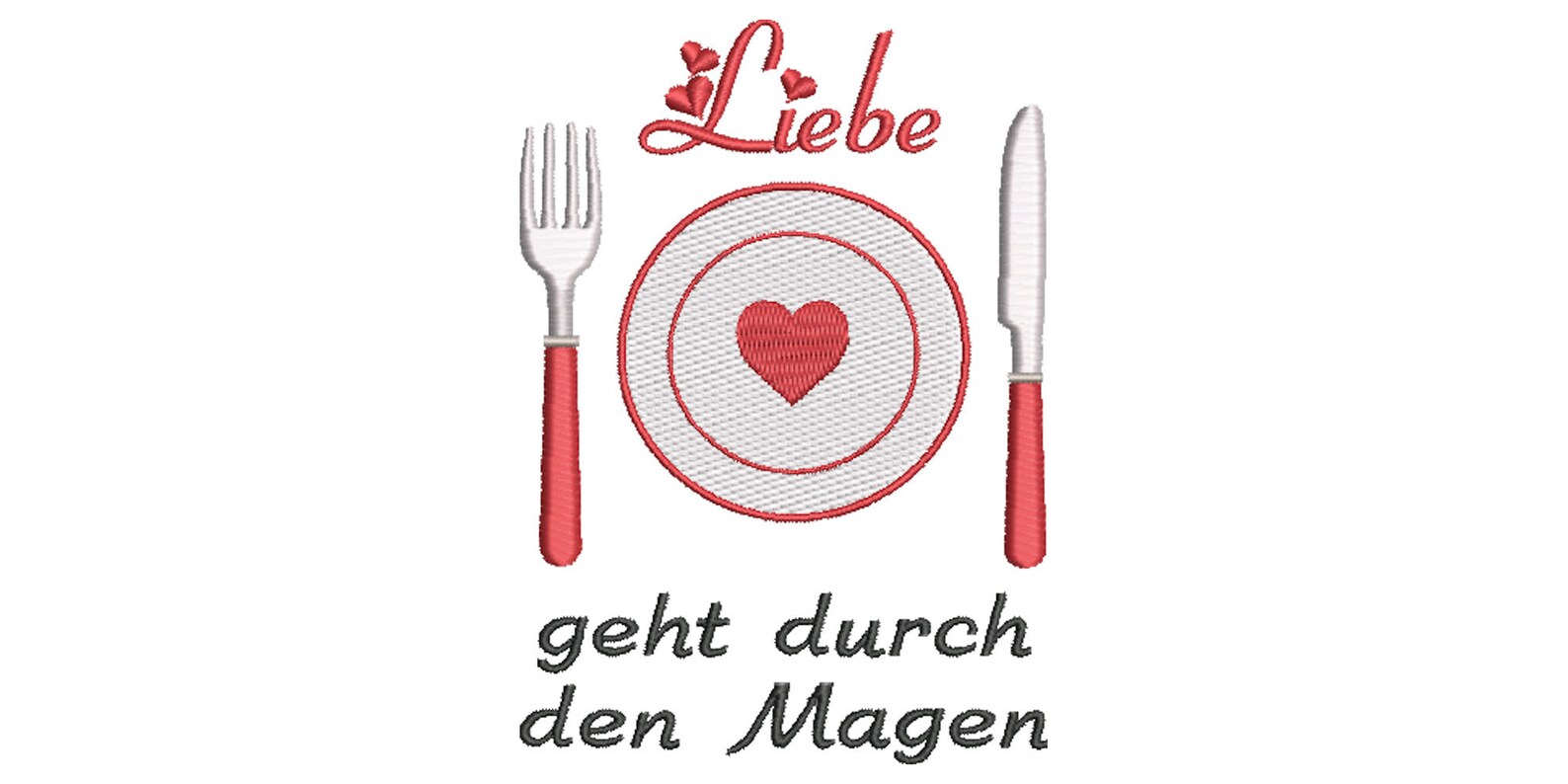 Stickdatei Liebe geht durch den Magen 13x18 cm Rahmen Spruch Etsy