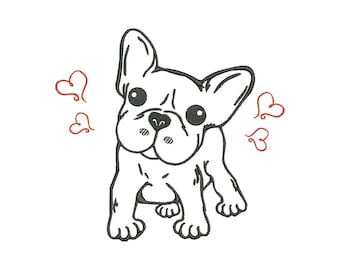 Embroidery File French Bulldog 3 Sizes 10x10, 13x18 and 20x20 Frame Machine Embroidery Animals Claws Paw Dog Breed Breed Pedigree Dog