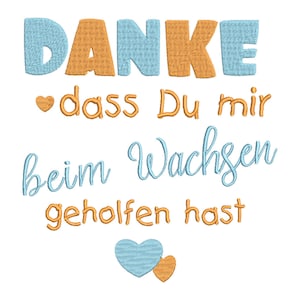 Embroidery file Thank you 10x10 13x13 and 20 x 20 cm frame machine embroidery saying children