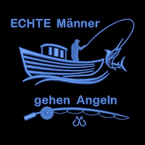 Stickdatei Angeln 13x18 Angeln Fischen Angelsport Fischfang Fischerei Angler