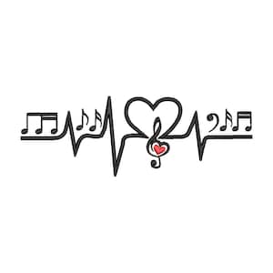 Embroidery file heartbeat notes for the 13x18 frame singing dancing music