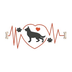 Embroidery file Heartbeat Shepherd 3 13x18, 16x26 and 20x30 cm frame