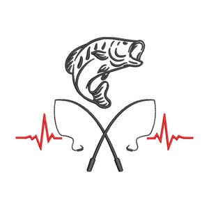 Stickdatei Angeln 13x18 Angeln Fischen Angelsport Fischfang Fischerei Angler