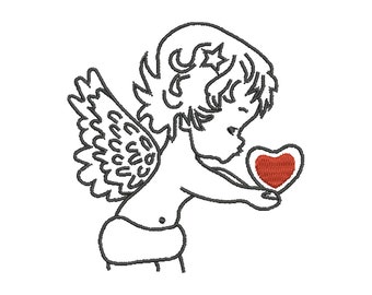 Embroidery file angel stylized 2, 2 sizes 10x10 13x18 frame machine embroidery