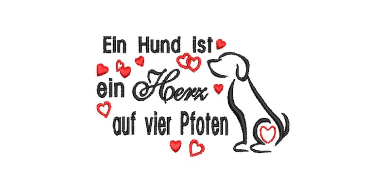 Stickdatei 2 Größen Ein Hund ist ein Herz auf vier Pfoten Etsy